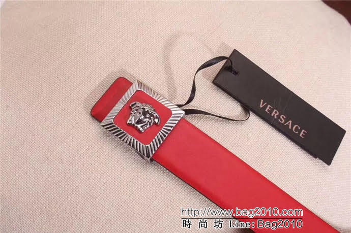 VERSACE範思哲 專櫃同款 原版美人圖扣頭 雙面進口原版小牛皮 男士皮帶  xfp1249